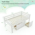 thumbnail image 3 of Resenkos Modern Bunk Bed,Twin Size Low Loft Bed with 3 Drawers with Ladder and Full-length Guardrails-White, 3 of 6
