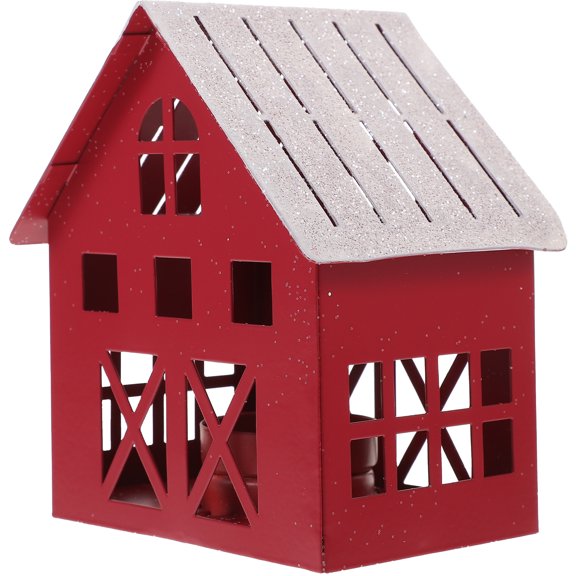 Christmas Iron Tabletop Igloo Ornaments Village Decorations for Office Lighted Metal Houses Supplies