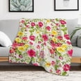 thumbnail image 5 of Floral Colorful Flower Print Blanket Warm Throw Blanket Soft Flannel Lightweight Throw Blankets Couch Bed Travel Bedding Room Decor for Kids Teens Adults, 5 of 7