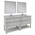 thumbnail image 2 of Fresca Stella 72" Double Bathroom Vanity w/ Open Base & Mirrors in Ash Gray, 2 of 6