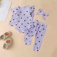 thumbnail image 1 of Conjuntos de blusas y camisas de cuello redondo y manga larga para bebés y niñas pequeñas, con estampado de corazones, volantes, pantalones, diadema, ropa, traje para niña, 1 of 9
