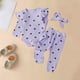 thumbnail image 1 of Conjuntos de blusas y camisas de cuello redondo y manga larga para bebés y niñas pequeñas, con estampado de corazones, volantes, pantalones, diadema, ropa, traje para niña, 1 of 9