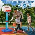 thumbnail image 5 of Adjustable Mini Basketball Hoop for Kids 1-5 Years, Indoor Outdoor Toy with 3 Balls - Blue, 5 of 6