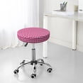 thumbnail image 7 of Lsque Pink Gingham Round Bar chair cushion covers Velvet Fabric Premium Comfort Protects from Scratches and Stains for 14-17 Inch Chair- 12 inch, 7 of 7