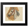 thumbnail image 2 of Sigmund L'Allemand 24x20 Black Modern Framed Museum Art Print Titled - A Horse's Head with Red Bridle (1880), 2 of 5