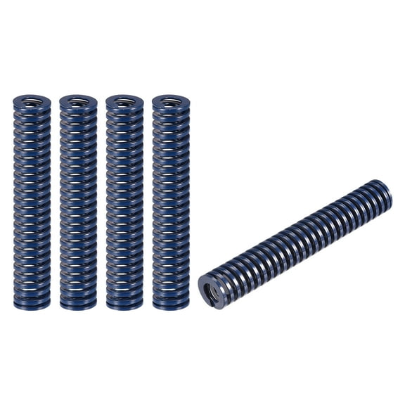 Uxcell Die Spring 5 Pack 16mm OD 90mm Long Spiral Stamping Light Load Compression Die Springs, Blue