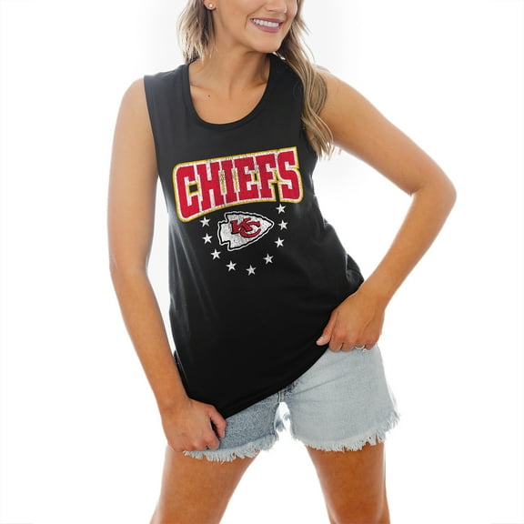 Women's Gameday Couture Black Kansas City Chiefs Baby You're A Star Racerback Scoop Neck Tapered Tank Top