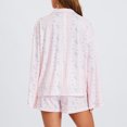 thumbnail image 5 of Pijamas Navideñas Conjunto de camisón y pantalones cortos con cuello de solapa Conjunto de ropa de dormir informal y acogedor para mujer Ygjytge Rosa T S para Mujer, 5 of 5