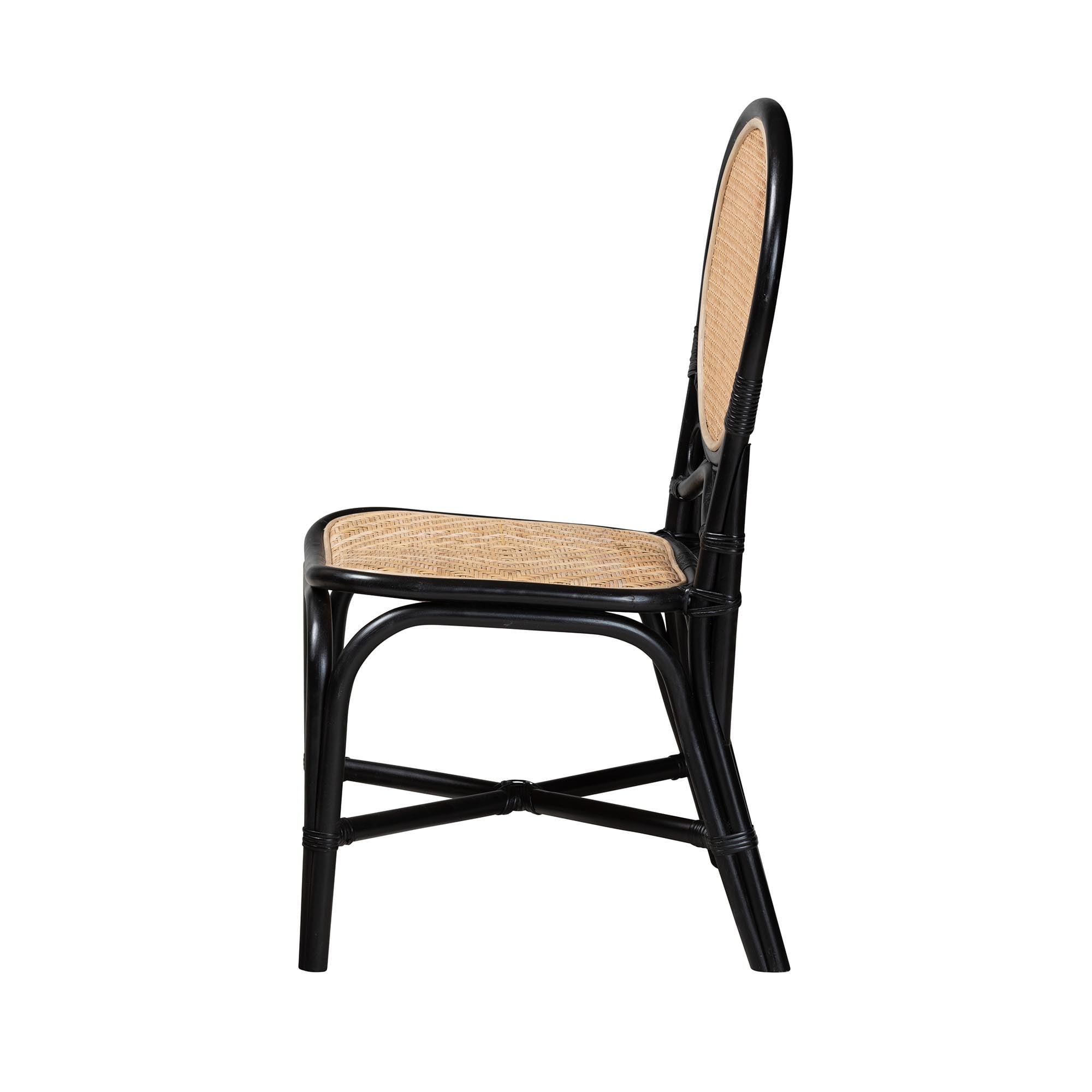 bali & pari Ayana Rattan Mid-Century Dining Chair, Natural Brown