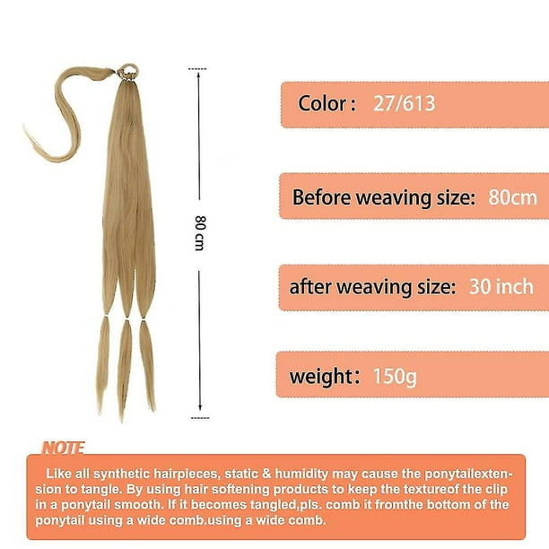 80cm Braided Ponytail, Long Braid Ponytail Extension, Straight Around Hair  Extension Ponytail Natural Soft Synthetic Hair Piece For Women Girls