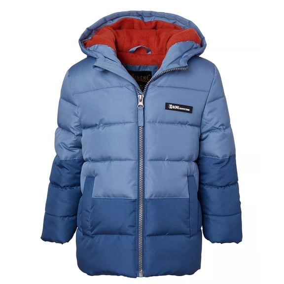 IXtreme Big Boys Color Block Two Tone Blue Ripstop Puffer Jacket w/Beaner XL