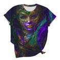 thumbnail image 6 of Craaazy Short Sleeve Sweatshirts for Women Loose Fit Mardi Gras Shirts Gifts, 6 of 6