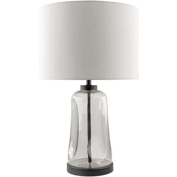 Livabliss Fidel Rustic Accent Table Lamp, 24-inch, Black/Clear with White Shade
