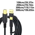 thumbnail image 3 of USB Type C Printer Cable Braided Male to USB B Extender Cord Wire 480Mbps Data Transfer and Connection Devices Black, 3 of 8