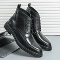 thumbnail image 1 of Botas clásicas de cuero de diseñador para hombre, botas Oxford de cuero cortas hasta el tobillo de lujo con punta estrecha, zapatos de vestir de negocios a la moda, 1 of 4