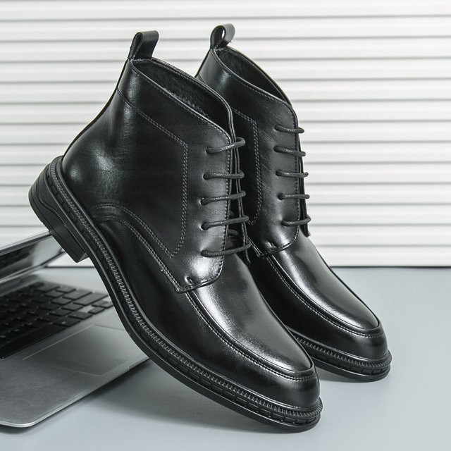 Botas clásicas de cuero de diseñador para hombre, botas Oxford de cuero cortas hasta el tobillo de lujo con punta estrecha, zapatos de vestir de negocios a la moda