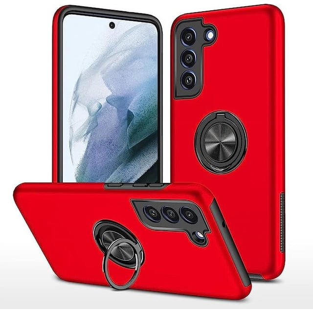Entronix Funda con Soporte de Anillo Diseñada para iPhone 11 Pro Max, Resistente y con Soporte Giratorio de 360°, Color Rojo