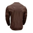 thumbnail image 3 of Annhoo Mens Sweater Solid Color Button Down Crew Neck Pullover Long Sleeve Sweatshirts Trendy Warm Fall Winter Tops, 3 of 7