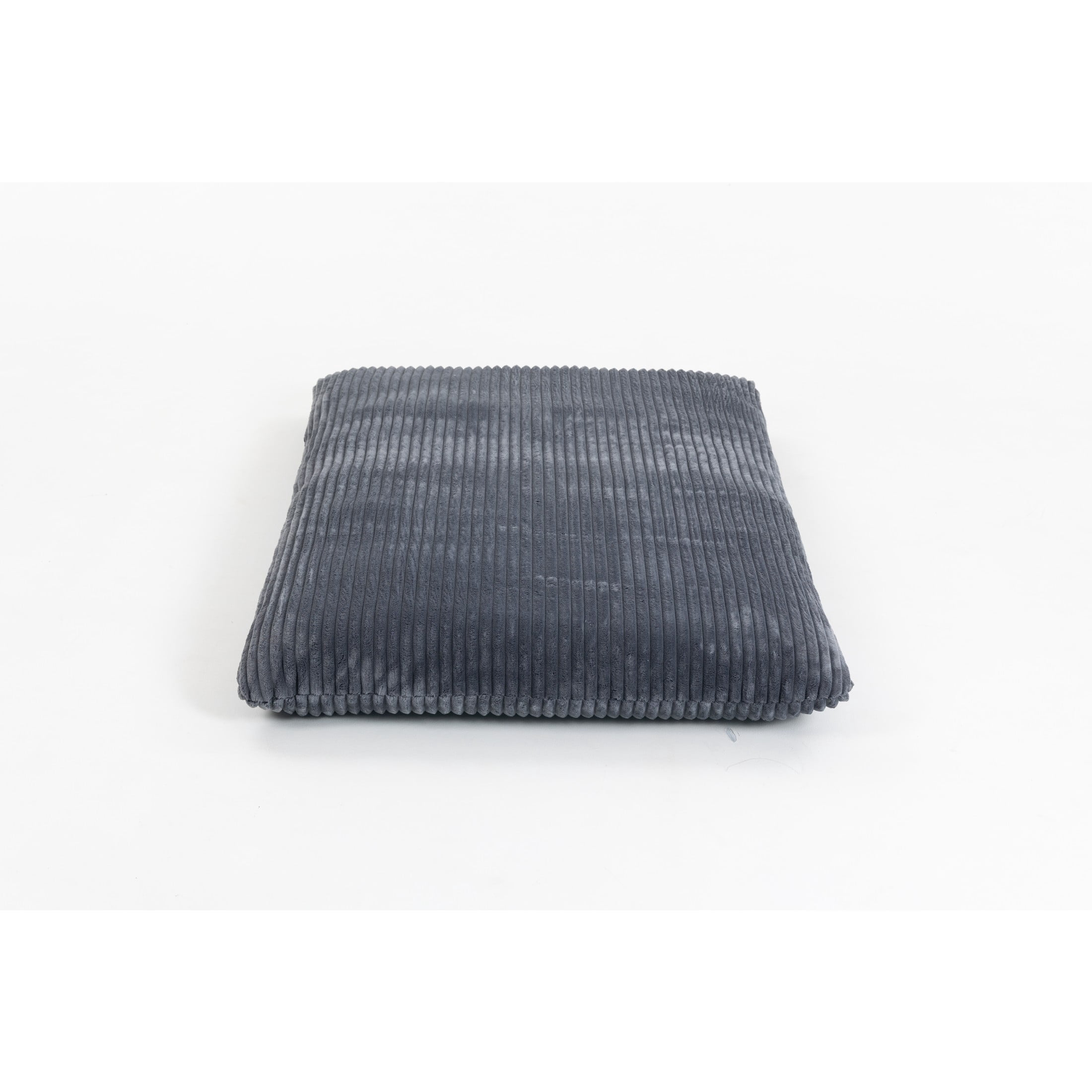 GDF Studio Floren Corduroy Bean Bag Accent Chair with Solid Wood Frame, Lazy Sofa for Living Room, Dark Grey