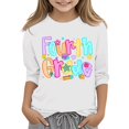 thumbnail image 2 of YunPes Multicolor Letter Print Long Sleeve T Shirt Boys Girls Fourth Grade Back to School Tee Tops Elementary Student Loose Casual School Clothes, 2 of 4