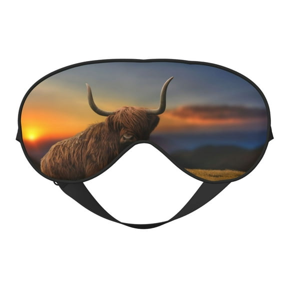 Naloa Yak Print Sleep Mask for Sleeper, Light Blocking Sleeping Eye Mask for Women Men, Eye Shade with Adjustable Strap for Travel, Nap,Meditation