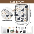 thumbnail image 3 of Haosy Accordion File Organizer Zipper Binder 500 Sheet 6-Tab Expanding File Folder Multi-Pocket 1.2 Inch 3 Ring Black White Rabbits and Stars, 3 of 7