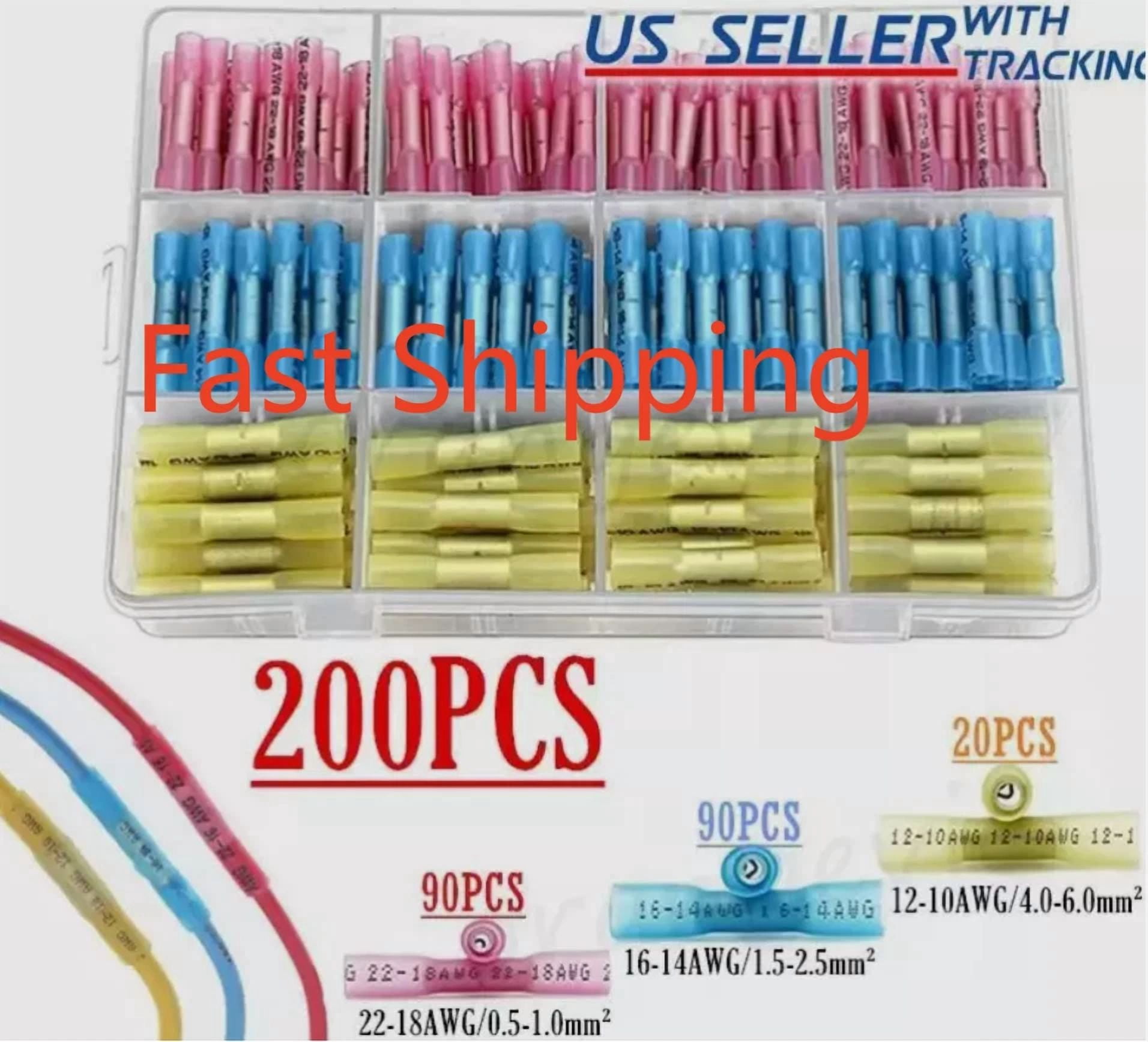 200X Assortment Heat Shrink Wire Connectors Electrical Terminals Crimp Seal*/*/*