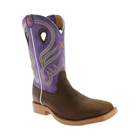 Girls' Purple Ruff Stock Western Boot Square Toe - Yrs0003 Girls' Purple Ruff Stock Western Boot Square Toe - Yrs0003