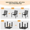 thumbnail image 4 of Ktaxon 3Pcs Outdoor Bistro set, Stackable Patio Metal Steel Dining Set with Rust-Resistant Coating Weather Resistant for Patio Garden Balcony - Black, 4 of 8
