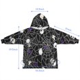 thumbnail image 7 of Halloween Spider Web and Skulls Pattern Blanket Hoodies for Kids 6-13YR Oversize Wearable Blanket Hoodies for Boys Girls Teens, 7 of 7