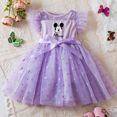 thumbnail image 1 of Mickey Minnie Mouse Robe de Bébé Fille 2-6 Ans Jupe en Maille Princesse Été Sans Manches Robes de Fête de Mariage pour Filles Été, 1 of 7