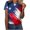 Multicolor, variant on Qetyuw Independence Day Shirts for Women Plus Size Patriotic American Flag Print Tshirts Tunic Short Sleeve Tees Flowy Crewneck Blouses Tops Business Casual Tops for women