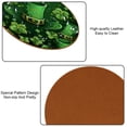 thumbnail image 5 of Saint Patrick's Day 6PCS Microfiber Leather Round Coasters Set, 11x11 cm/4.3x4.3 in - Drink Coasters for Table, Stylish and Absorbent Cork Backing, Easy to Clean and Durable Mats for Home, 5 of 6