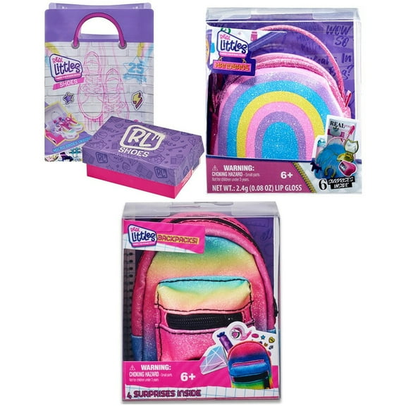 Shopkins Real Littles Sneakers, Handbag & Backpack (Bundle of 3 Mystery)