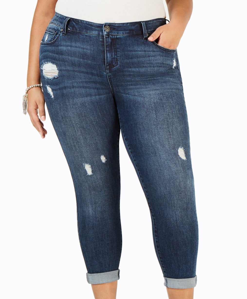 Womens Jeans Plus Stretch Skinny Cropped 18 - Walmart.com - Walmart.com