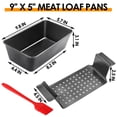 thumbnail image 2 of Meatloaf Pan with Drain Tray, Nonstick Baking Loaf Pan with Insert 9 x 5 Inches Loaf Pans for Baking Bread and Meat, 2-Piece Set, Black, 2 of 7