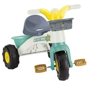 Dolu: My First Trike: White, Green, Yellow - Pedal Operated 3 Wheeled Bike, 2 Baskets, Indoor & Outdoor Tricycle, Ride-On Toy, Kids Toddlers Ages 2+