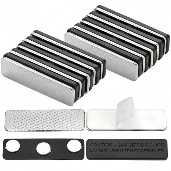 Magnetic Name Tag Holders with Strong Magnets for Securely Attaching ID Badges, Name Tags, and Accessories - 10 pack