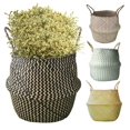 thumbnail image 2 of Cestas de almacenamiento de bambú hechas a mano, cesto nórdico plegable, paja para la colada, mimbre, algas marinas, maceta de flores para jardín del vientre, 2 of 4
