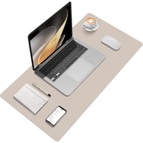Leather Desk Mat 31.5"×15.7" Waterproof Non-Slip Large Keyboard & Mouse Pad Cream