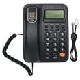 thumbnail image 1 of Office Landline Phone, Support Caller ID Semi Hands Free Fixed Landline Phone Extension Interface 24 Ringtones 16 Bit HD Display  For Office Hotel Black, 1 of 8