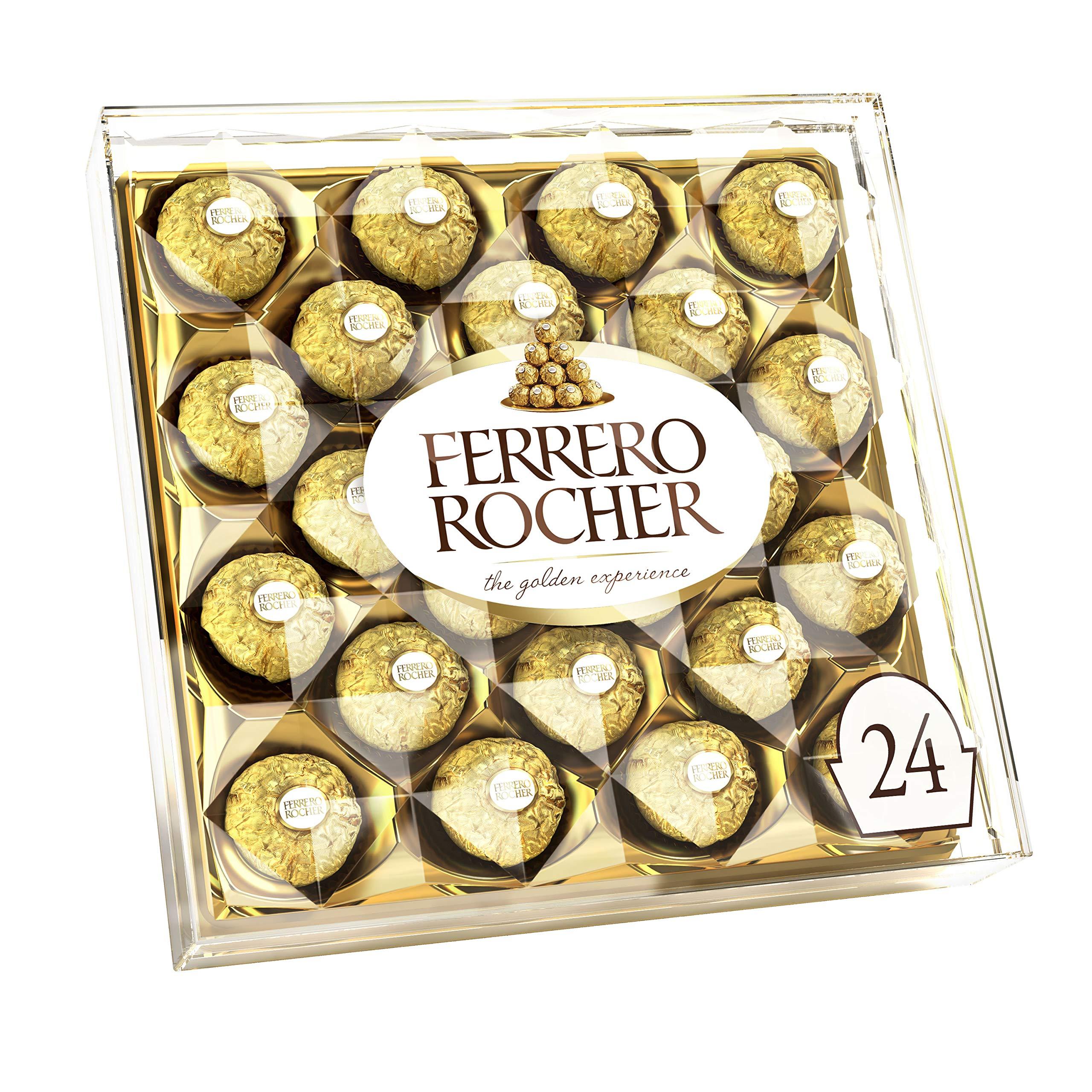 Ferrero Rocher Fine Hazelnut Milk Chocolate, 24 Count, Chocolate Candy Gift Box, 10.5 oz 24 Count (Pack of 1) Ferrero Rocher - image 2 of 7