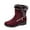 Tassel Red Red, variant on Puntoco Winter Warm Boots Clearanc Plus Size Retro Mid-Heel High Women Pointed Tassel Red 7(39)