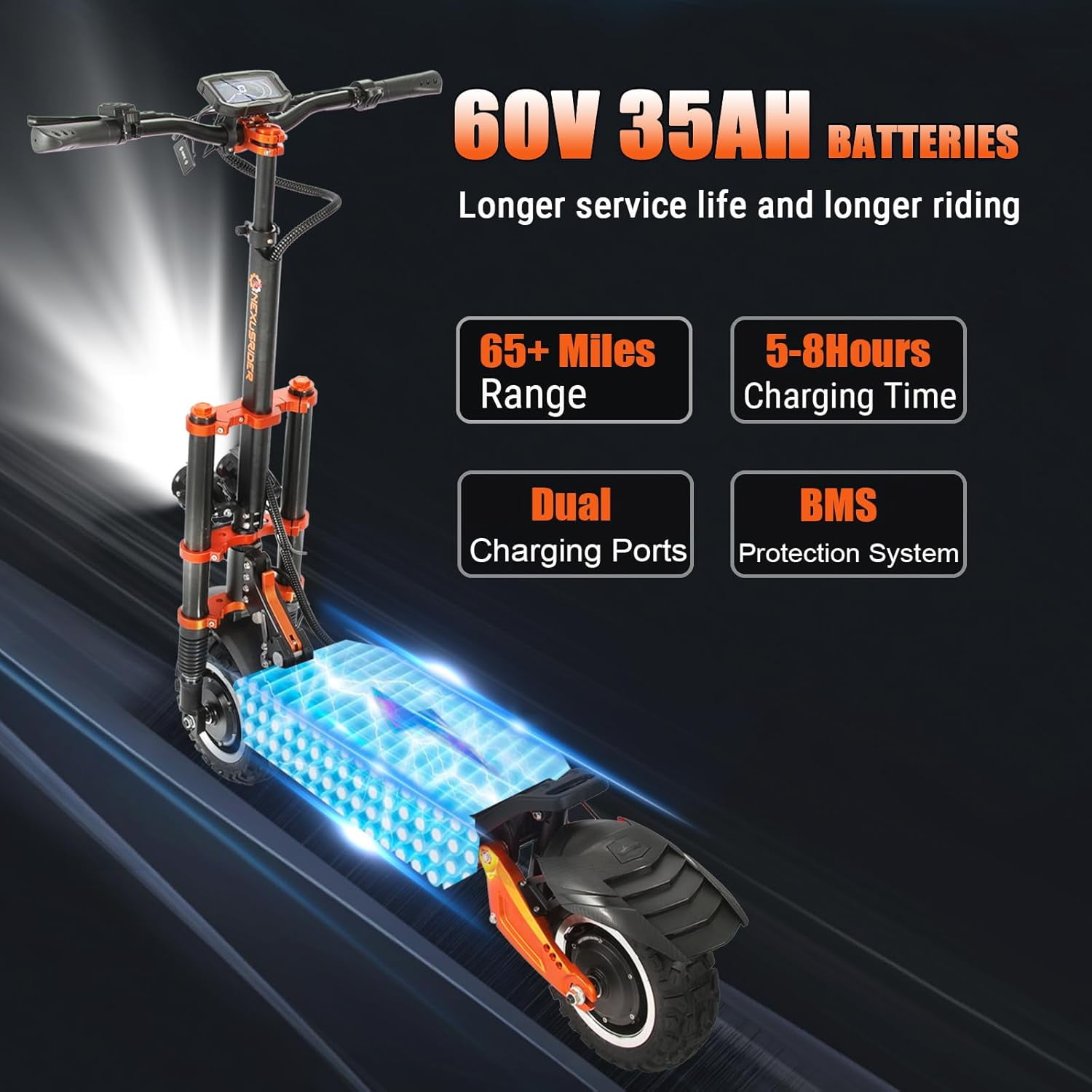 バイク Electric Scooter MotoTec Thor 2400W Dual Motor Electric Scooter | 60V Lithium