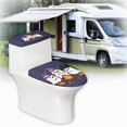 thumbnail image 5 of HELLHERO Ghosts Camping with Marshmallows Toilet Seat Lid Cover & Stretch Toilet Cover Set for Gift, Polyester, Dust-Proof, 5 of 7