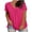 Hot Pink, variant on Plus Size Tops for Women Dressy Casual Pleated V Neck T Shirts Summer Cotton Soft Tunic Blouse Flowy Loose Shirts Tees Hot Pink XXL