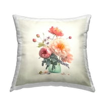 Stupell Industries Budding Flower Bouquet Decorative Printed Throw Pillow, 18 x 18