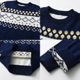 thumbnail image 3 of Akiihool Boys Sweaters Boys Sweaters Boys' Long Sleeve Crew Neck Cotton Pullover Knit Sweater(Dark Blue,18-24 Months), 3 of 5