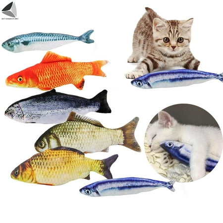 UPC: 0810041342096 | Sixtyshades Catnip Fish Plush 3D Fish Pillow Toys for Cat Kitten Chewing (Saury)