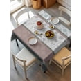 thumbnail image 2 of Grey Stripes Abstract Suqare Tablecloth - 60 x 60 Inch, Geometric Spring Flowers Country Waterproof & StainResistant Tablecloth, Washable Oil-proof Table Cover for Dining/Party/Wedding/Camping/Buffet, 2 of 9